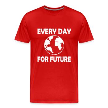 Every day for future - Men's Premium Organic T-Shirt - red - Front - Damien (186cm)