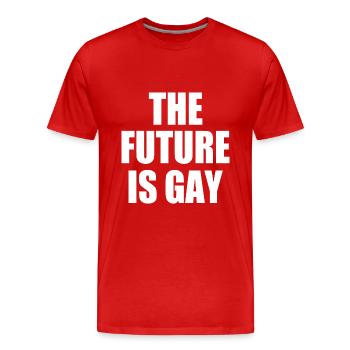 the future is gay - Männer Premium Bio T-Shirt - Rot - Vorne - Damien (186cm)