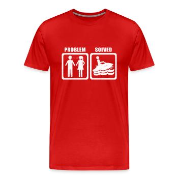 Jet Ski Shirt - problème résolu - T-shirt bio Premium Homme - rouge - Devant - Damien (186cm)