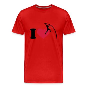 Stabhochsprung - Männer Premium Bio T-Shirt - Rot - Vorne - Damien (186cm)