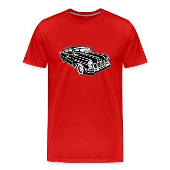 Chevy Cadilac / Muscle Car 02_schwarz weiß - Männer Premium Bio T-Shirt - Rot - Vorne - Damien (186cm)