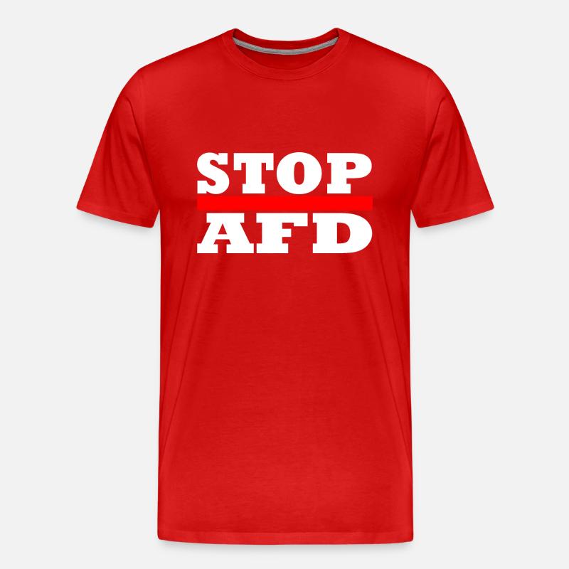 Stop Afd - Männer Premium Bio T-Shirt - Rot