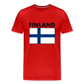 Finnland - Männer Premium Bio T-Shirt - Rot - Vorne - Damien (186cm)
