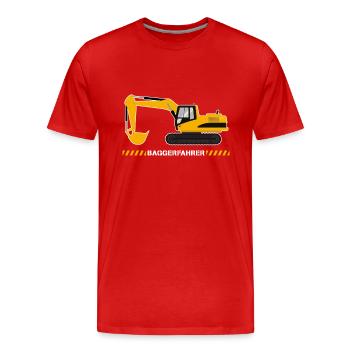 Baggerfahrer Bagger Baugeräteführer Baustelle - Männer Premium Bio T-Shirt - Rot - Vorne - Damien (186cm)
