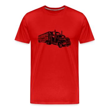 Truck / Truck 01_black - Men's Premium Organic T-Shirt - red - Front - Damien (186cm)