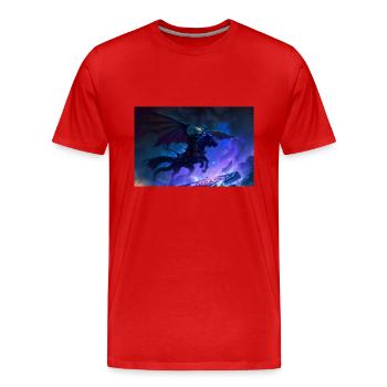 Night Rider- Black Pegasus - Men's Premium Organic T-Shirt - red - Front - Damien (186cm)