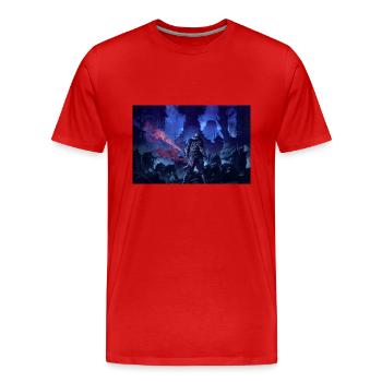 The Graveyard - Men's Premium Organic T-Shirt - red - Front - Damien (186cm)
