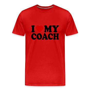 I love my coach - T-shirt bio Premium Homme - rouge - Devant - Damien (186cm)