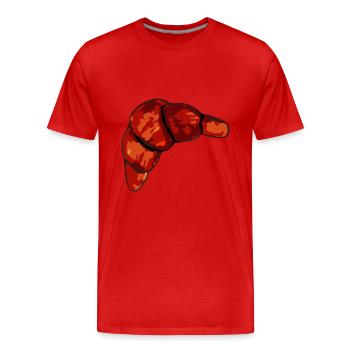 Rouleau de croissants - T-shirt bio Premium Homme - rouge - Devant - Damien (186cm)