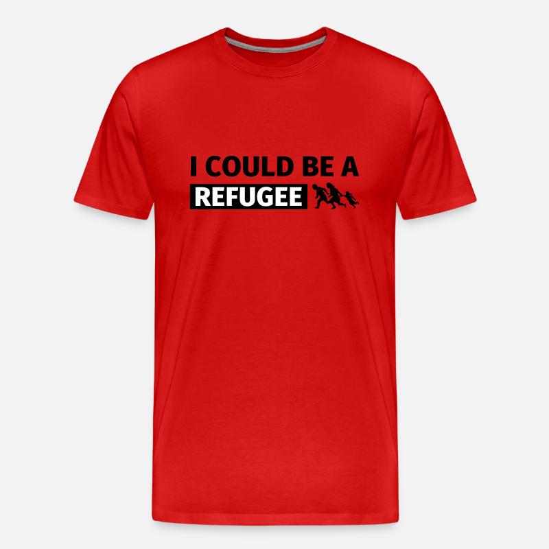 I could be a refugee - Männer Premium Bio T-Shirt - Rot