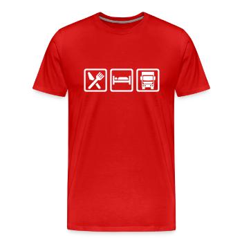 LKW - Männer Premium Bio T-Shirt - Rot - Vorne - Damien (186cm)
