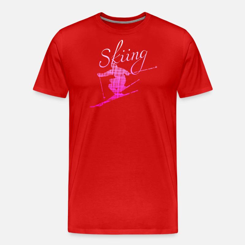 Skiing skiing - Männer Premium Bio T-Shirt - Rot