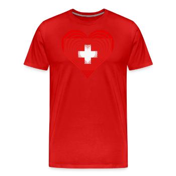 Schweiz Swiss - Männer Premium Bio T-Shirt - Rot - Vorne - Damien (186cm)