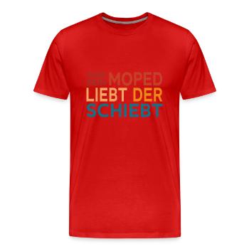Wer sein Moped liebt - Männer Premium Bio T-Shirt - Rot - Vorne - Damien (186cm)