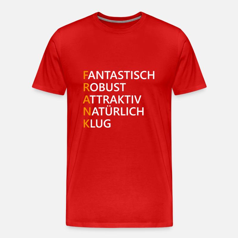Frank Name Geschenk - Männer Premium Bio T-Shirt - Rot