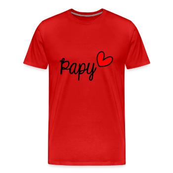 PAPY. BONNE FÊTE PAPY. SUPER PAPY - T-shirt bio Premium Homme - rouge - Devant - Damien (186cm)