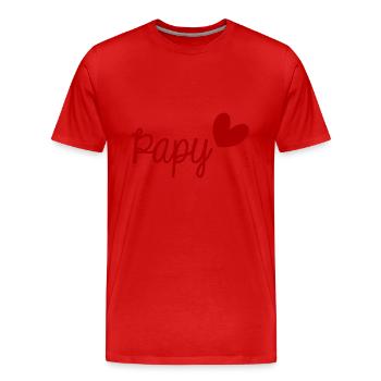 PAPY. BONNE FÊTE PAPY. SUPER PAPY. PAPY. FÊTE - T-shirt bio Premium Homme - rouge - Devant - Damien (186cm)