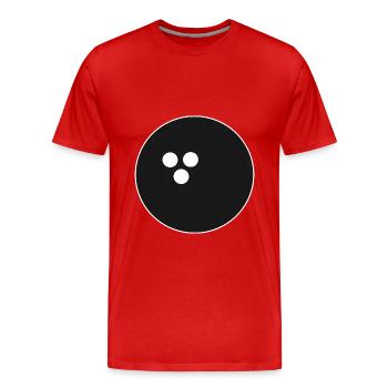 Boule de bowling, bowling noir - T-shirt bio Premium Homme - rouge - Devant - Damien (186cm)