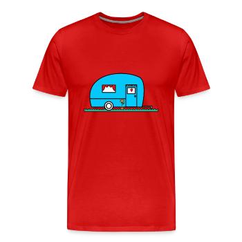 caravan. winnow. CAMPING CAR. camping. summer. humor. - Men's Premium Organic T-Shirt - red - Front - Damien (186cm)