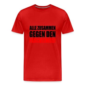 alle zusammen gegen den faschismus - Männer Premium Bio T-Shirt - Rot - Vorne - Damien (186cm)