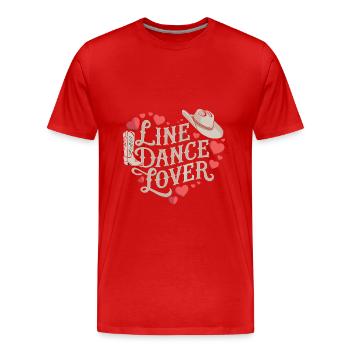 Line Dance Design für Tänzer und Tanzgruppe - Männer Premium Bio T-Shirt - Rot - Vorne - Damien (186cm)
