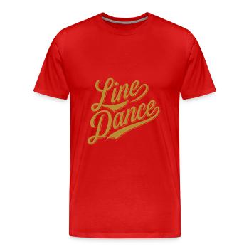 Line Dancing Country Dance Tanzen - Men's Premium Organic T-Shirt - red - Front - Damien (186cm)