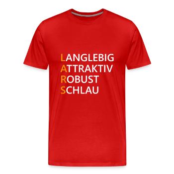 Lars Name Geschenk - Männer Premium Bio T-Shirt - Rot - Vorne - Damien (186cm)