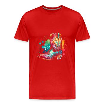 Line Dance meine Passion mein Glück - Männer Premium Bio T-Shirt - Rot - Vorne - Damien (186cm)