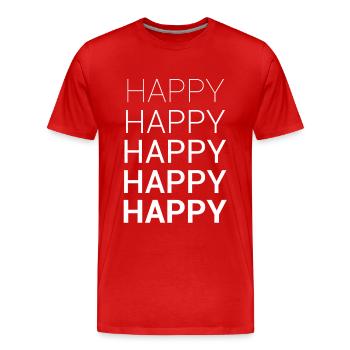 HEUREUX - T-shirt bio Premium Homme - rouge - Devant - Damien (186cm)