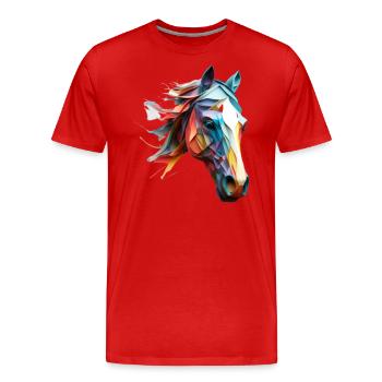 Un cadeau spécial pour les passionnés de chevaux - T-shirt bio Premium Homme - rouge - Devant - Damien (186cm)