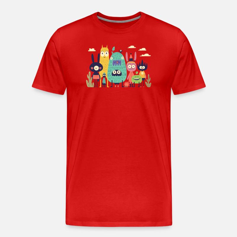 Der Träumer und seine Freunde - Männer Premium Bio T-Shirt - Rot