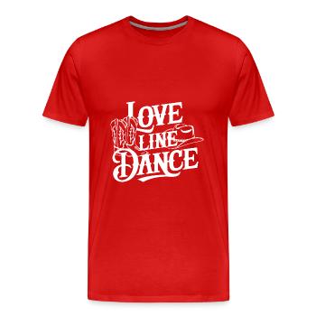 Line Dancing Country Dance - Line Dance Tanzen - Männer Premium Bio T-Shirt - Rot - Vorne - Damien (186cm)