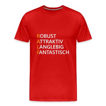 Ralf Name Geschenk - Männer Premium Bio T-Shirt - Rot - Vorne - Damien (186cm)