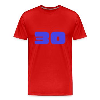 30. 30 JAHRE. 30-JÄHRIGES JUBILÄUM. GEBURTSTAG 30 JAHRE. - Männer Premium Bio T-Shirt - Rot - Vorne - Damien (186cm)