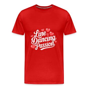 Line Dancing Country Dance - Line Dance Tanzen - Men's Premium Organic T-Shirt - red - Front - Damien (186cm)