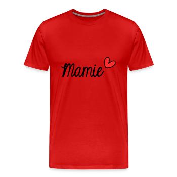MAMIE. BONNE FÊTE MAMIE. SUPER MAMIE. MAMIE. FÊTE - T-shirt bio Premium Homme - rouge - Devant - Damien (186cm)