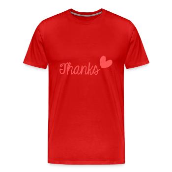 THANK YOU. THANKS. THANK YOU. ANNIVERSARY. BIRTH. - Men's Premium Organic T-Shirt - red - Front - Damien (186cm)