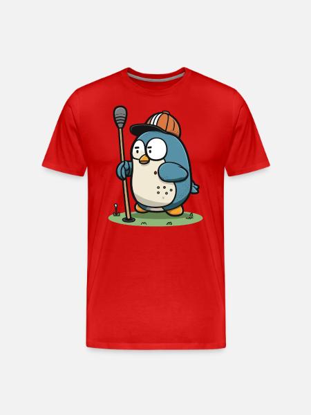 Golf Pro Penguin - Men's Premium Organic T-Shirt - red