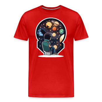 Historical Journey: Monumental History - Men's Premium Organic T-Shirt - red - Front - Damien (186cm)