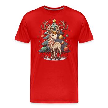 Fêtes bien-aimées des cerfs - T-shirt bio Premium Homme - rouge - Devant - Damien (186cm)