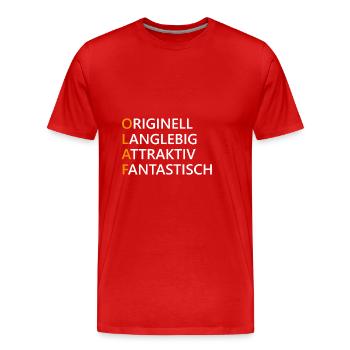 Olaf Name Geschenk - Männer Premium Bio T-Shirt - Rot - Vorne - Damien (186cm)