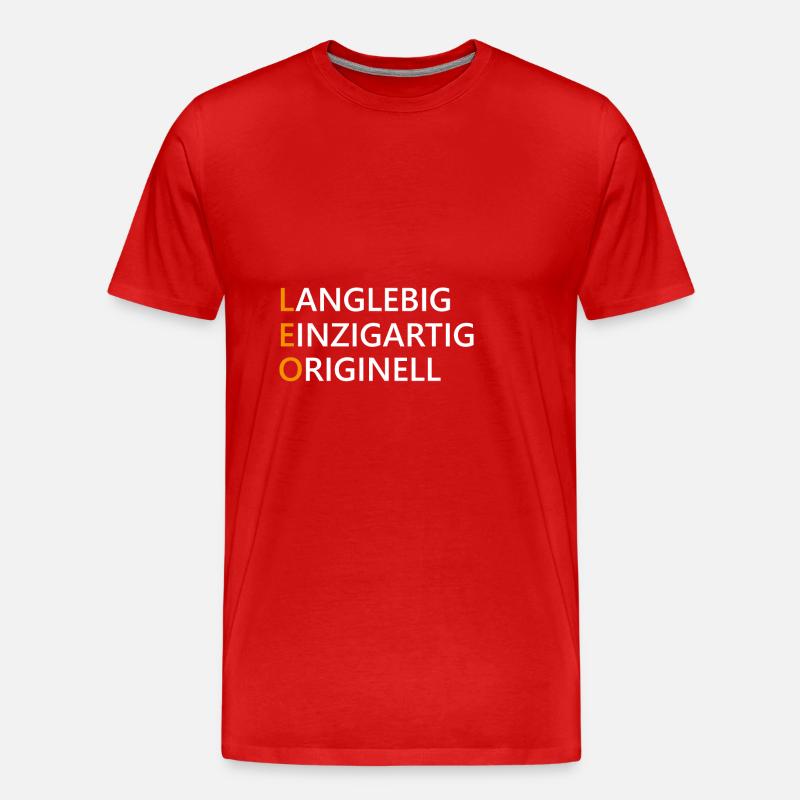 Leo Name Geschenk - Männer Premium Bio T-Shirt - Rot