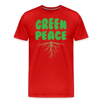 Vert Paix Nature - T-shirt bio Premium Homme - rouge - Devant - Damien (186cm)