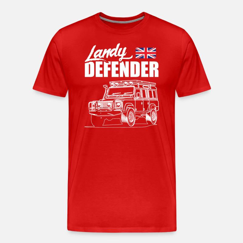 Landy Defender - Männer Premium Bio T-Shirt - Rot
