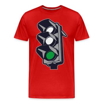grüne Ampel - Männer Premium Bio T-Shirt - Rot - Vorne - Damien (186cm)