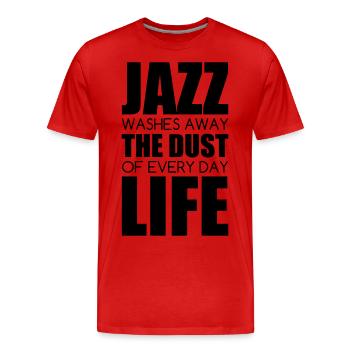 Jazz - Music - Blues - Funk - Jazzman - Groove - T-shirt bio Premium Homme - rouge - Devant - Damien (186cm)