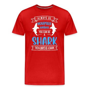 Great White Shark Sea Sailing Animal - Men's Premium Organic T-Shirt - red - Front - Damien (186cm)