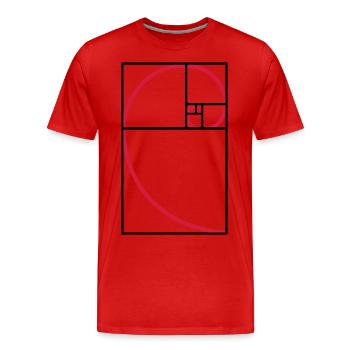 Fibonacci golden ratio type curve - Men's Premium Organic T-Shirt - red - Front - Damien (186cm)