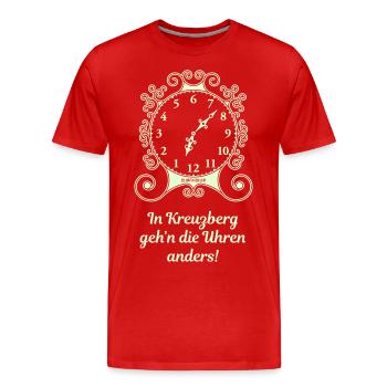 In Kreuzberg geh'n die Uhren anders! (Berlin) - Männer Premium Bio T-Shirt - Rot - Vorne - Damien (186cm)