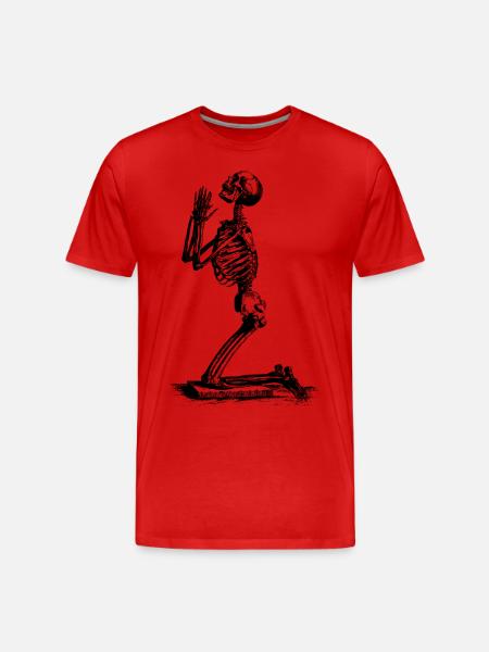 Skeleton Pray - Men's Premium Organic T-Shirt - red
